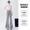 Pantalones de Campana Americanos de Tres Barras para Mujer Primavera y Verano Nuevos de Cintura Alta con Caída Aspecto Adelgazante Algodón Chino Deportivos de Longitud Completa Herradura Casuales