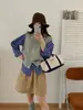 Chaleco Cardigan de Punto Trenzado Suelto Retro Francés para Mujer Otoño e Invierno Suéter Gris Top Corto