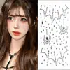 Pegatinas de purpurina para la cara de Halloween, maquillaje de cosplay, maquillaje de fiesta, tatuajes temporales, disfraz de Halloween, diseño exquisito, pegatinas para la cara para mujeres
