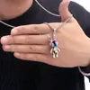 Collar de Conejo Mecánico Móvil ins Accesorios Colgantes Hip-Hop para Hombres y Mujeres Conejo de Ópalo Cadena para Suéter Versátil