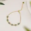 Yuebao Jewelry Jade Azul Plata de Ley S925 Chapado en Oro Patrón de Dientes Fulu Calabaza Apilado Nuevo Estilo Chino Pulsera de Plata Personalizada