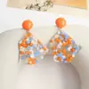 Nuevos Pendientes de Estrella de Cinco Puntas de Color Contrastante Frescos y Suaves Pendientes Dulces de Óleo Naranja Geométricos Elegantes Versátiles de Moda