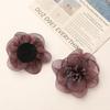 Estilo Coreano Lujo Accesible Malla Borde Quemado Flor de Cristal Bordada Estambres Rosa DIY Accesorios para el Cabello Hechos a Mano Broche Accesorios para Ropa