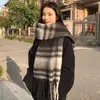 Bufanda de Imitación Cachemir a Cuadros Arcoíris Estilo Coreano 2025 para Mujer Otoño e Invierno Estudiante Pareja Mohair Bufanda Cálida Estilo Largo
