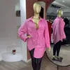 Roupas Femininas Transfronteiriças Europeias e Americanas Verão 2026 Novo Estilo Elegante Soltinho Estampada Gola Lapela Botão Manga Longa Camisa Top