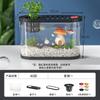 Acuario de Escritorio Kuo Ting para Hogar Sala de Estar Acuario de Plástico para Peces Dorados Pequeño Creativo Ecológico Paisaje Tanque Filtro Circulante