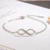 Pulseira popular de moda simples estilo coreano com o símbolo do infinito, pulseira feminina criativa com zircônias incrustadas, joia de luxo leve