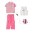 Ropa Trendy Infantil de Street Dance Niños y Niñas Marca Hip-Hop Traje Holgado Pantalones Cargo Hip-Hop Atuendo de Presentación Verano