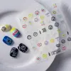 Letras Lindas para Uñas Coloridas en Relieve Pintadas Deslumbrantes Uñas DIY Amarillas Pegatinas de Uñas Labubu para Estudiantes