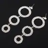 Boutique de Joias Transfronteiriça Moda Brincos Redondos Combinados Cravejados de Diamantes para Mulheres Brincos de Performance de Palco Venda Direta da Fábrica E351