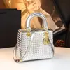 2026 Novo Modelo Bolsa Feminina Lady Dior Trançada em Couro Genuíno, Bolsa de Ombro de Alto Padrão, Bolsa de Mão Elegante, Bolsa Transversal Feminina, Tendência