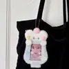 Libro Rojo Mismo Estilo Perrito Batido Peluche Porta Tarjetas para Tarjeta de Comida y Tarjeta de Autobús 3 Pulgadas Pequeño Almacenamiento de Tarjetas Estuche Protector Bolso Colgante