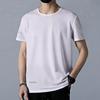 [Entrega rápida] Camiseta de seda de hielo de verano para hombre, cuello redondo, ropa de secado rápido, manga corta, transpirable, talla grande, top deportivo holgado para hombre