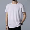 Camiseta de Manga Corta de Seda de Hielo para Hombre, Verano Holgada Talla Grande Casual Versátil para Hombre, Ropa Moderna Estilo Coreano para Hombre