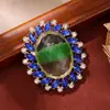 Broche de Lujo Accesible de Palacio Retro, Piedra Preciosa de Cristal, Doble Color Degradado, Accesorios de Pin, Nuevo Ramillete Transfronterizo Europeo y Americano