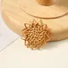 Acessórios de Joias DIY Tecidos em Rattan Puro Feitos à Mão no Vietnã Estilo Festivo Geométrico Exagerado Redondo Material para Brincos Tecidos em Bambu Rattan