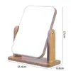Espejo de Maquillaje de Escritorio Espejo de Tocador Giratorio de Madera Espejo Plegable de una Cara para Mesa Espejo de Belleza de Alta Definición para Estudiantes Espejo de Escritorio