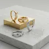 Pendientes Minimalistas Tachonados de Diamantes con Personalidad de Moda Europea y Americana, Diseño Creativo de Envoltura Transfronteriza, Pendientes Geométricos Versátiles de Nicho