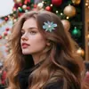 Novos Acessórios de Cabelo de Natal Grampo de Cabelo com Laço de Rede para Mulheres Decoração de Festa de Natal Grampo de Cabelo de Floco de Neve Alce Adorno de Cabeça