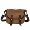 Bolso Bandolera de Lona para Hombre Bolso Mensajero Retro Gran Capacidad Bolso de un Solo Hombro para Viajar Bolso para Cámara Estilo Práctico Resistente al Desgaste