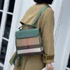 Bolso de Lona de Cuero Genuino para Mujer Algodón Lino Color Contraste 2022 Nueva Moda Hombro Portátil Bolso de Comercio Exterior 0051