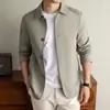 Chaqueta de solapa de un solo botón para hombre, directo de fábrica, para primavera y otoño, color liso, estilo Old Money, informal de negocios, ropa exterior, Dropshipping para hombre
