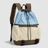 Mochila Cruzada Ligera con Cordón, Color de Moda Bloqueo de Color, Deportiva, Fitness, Almacenamiento con Cordón, Casual, Exterior, Viaje de Negocios, Viajero