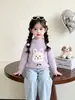 Suéter de tricô para meninas, nova coleção outono/inverno 2026, roupa de inverno estilosa e quente para meninas pequenas, blusa da moda e espessa