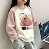 Sudadera de Dibujos Animados para Niños 2026 Otoño/Invierno Nuevo Estilo Sudadera de Algodón con Cuello Solapa para Niñas Pulóver Moderno Camiseta Básica para Niños Mayores