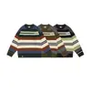 Yidao Vintage 2025 Otoño/Invierno Nuevo Estilo Americano Marca de Moda Rayas de Bloque de Color Cuello Redondo Holgado Suéter Pulóver para Pareja