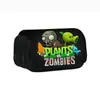 Plantas al por mayor vs. Plantas vs Zombies. Estuche de doble capa con estampado de zombis, bolsa para papelería para estudiantes de primaria y secundaria