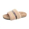 Pantuflas esponjosas estilo francés, nuevo modelo otoño/invierno 2026, modernas y a la moda, pantuflas caseras tipo mocasín de gamuza para damas, suaves y elegantes