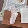 Calcetines coloridos florales estilo japonés hasta la pantorrilla para mujer, calcetines de malla absorbentes de sudor transpirables estilo coreano, calcetines de encaje estilo ballet frescos y lindos, calcetines apilables