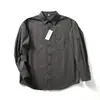 Camisa Masculina Casual Versátil de Sarja Estilo Japonês para Primavera, Manga Longa, 100% Algodão 13143