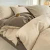 Conjunto de Roupa de Cama Jacquard de Luxo Leve em Gaze de Três Camadas 100% Algodão Quatro Peças, Capa de Edredom de Algodão Puro de Alta Qualidade, Lençol Confortável para Dormir, Roupa de Cama de Alta Qualidade