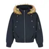 Jaqueta de Algodão com Capuz e Rebites Estilo Retrô Americano Bainha Desfiada Masculina Feminina Outono Inverno Nova Deconstruída Gola Alta Jaqueta de Trabalho Peça de Roupa Externa