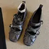 Zapatos Planos Mary Jane Cuadrados Nuevos 2026 para Mujer, Zapatos Planos Deportivos Retro de Punta Cuadrada con Lazo para Mujer