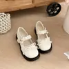 Zapatos Mary Jane Blancos con Grulla de Almohada 2026 Nuevos Dulces Lolita con Lazo para Mujer, Zapatos Pequeños de Cuero con Suela Gruesa para Uniforme JK para Combinar con Faldas