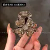 Pasador de Cristal Coreano de Alta Gama Clip de Garra Pequeña de Trébol de Cuatro Hojas de Lujo Ligero Clip para Flequillo de Celebridad de Internet Accesorio para el Cabello Pasador de Cabello para Mujer Clip para Media Recogida