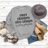 Camiseta de manga comprida básica moda europeia e americana letras MOM GRANDMA GREAT outono e inverno tamanho grande suéter ebay