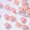 Miçangas de acrílico em degradê creme para cubos de açúcar, quadradas, com revestimento UV, para acessórios de corrente de celular feitos à mão DIY
