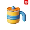 Taza Creativa de Acero Inoxidable 304 de Aspecto Elegante con Tapa, Taza Linda para Oficina en Casa, Taza de Café Portátil