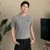 Camisa Polo Estilo Old Money, Camisa de Punto de Manga Corta con Cuello Solapa para Hombre, Tejido de Trenzas con Bordado de Caballo, Camiseta de Negocios, Venta al por Mayor de Fábrica Transfronteriza