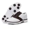 Sapatos de golfe brancos de luxo para homens com cadarços fixos esculpidos, sapatos masculinos para competição esportiva profissional, tamanhos grandes 45, 46, 47