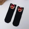 Meias de Natal de Inverno para Mulheres, Meias de Corte Reto com Desenhos de Natal até a Panturrilha, Meias de Algodão, Estilo Japonês, Meias Vermelhas Atacado, Versátil e na Moda