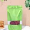 Sacos de Embalagem Coloridos com Janela Revestidos de Alumínio, Sacos Stand-Up para Alimentos, Sacos Foscos Auto-Selantes, Sacos de Embalagem para Lanches e Oleaginosas