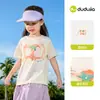 Diseño Floral Activado por Agua Camiseta de Verano para Niños Dudu Algodón Puro Manga Corta Ropa de Verano para Niños Top Ligero para Niñas