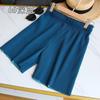 Pantalones de Nudo Miyake Pantalones Cortos Anchos Plisados para Mujer Verano Estilo Coreano Cintura Alta Adelgazantes Holgados Casuales Pantalones Delgados
