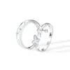 Anillo Luminoso de Pareja Mariposa Hombres y Mujeres Par de Anillos Abiertos Luminosos Moda Casual Anillo para el Día de San Valentín