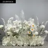 Novo Suporte de Chão para Flores de Casamento 50cm Flores Realistas Decoração de Casamento Arranjo de Flores Palco T Flores para Corredor Flores Artificiais de Casamento